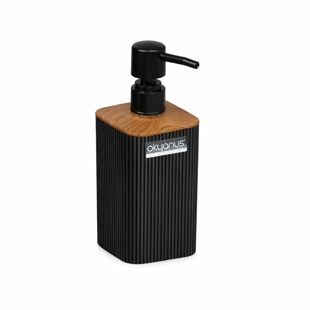 სასაპნე დისპენსერი OKY-425-3 ფერი: Black/wooden OKYANUS