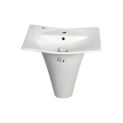 აბაზანის ნიჟარა ჩამოსაკიდი LOTUS MONOBLOCK W.HUNG WB.WITH TAP HOLE-60CM-A.WHITE-EXT