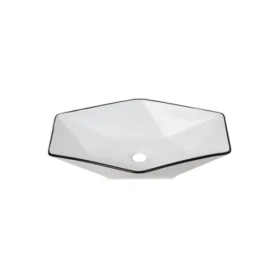 აბაზანის ნიჟარა კერამიკის 9400C matt white/blavk 570X360X140