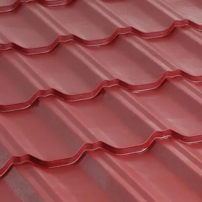 მეტალოკრამიტი ფერადი თუნუქის სახურავი 0.5X1200 ხაოიანი RAL3005 - 1