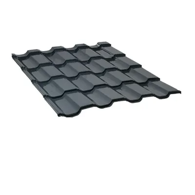მეტალოკრამიტი ფერადი თუნუქის სახურავი 0.45X1200 პრიალა RAL7016