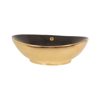 კერამიკის სააბაზანო ნიჟარა 9019 BLACK/GOLD 600X370X190 - 1