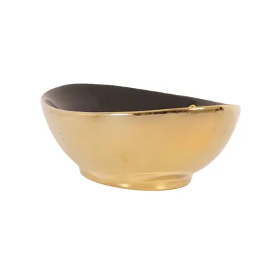 კერამიკის სააბაზანო ნიჟარა 9019 BLACK/GOLD 600X370X190 - 2