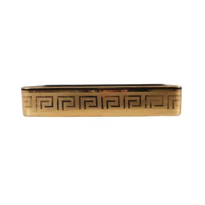 კერამიკის სააბაზანო ნიჟარა 9396 black/gold 600X340X110 - 1