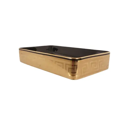 კერამიკის სააბაზანო ნიჟარა 9396 black/gold 600X340X110 - 2