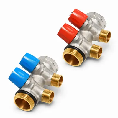 6200E7N1004R2A კოლექტორი სარქველიანი Red 1" შ.ხ.-გ.ხ. 1/2"x2 GF