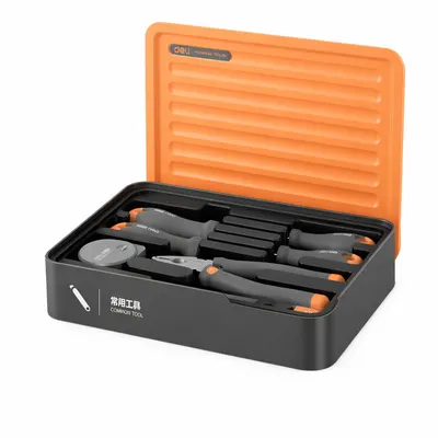ხელსაწყოების ნაკრები 7ც H1001-D Home°/ Grey-Orange მწარ. deli