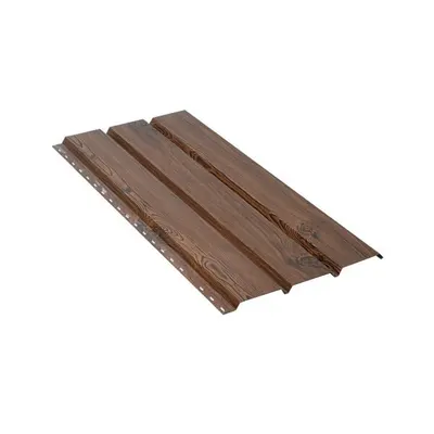 84-იანი ფერადი თუნუქის საიდინგი 0.5X345 ხაოიანი WOOD DARK - 1