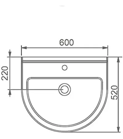Washbasin TERRA 60cm mfr. SERAMIKSAN