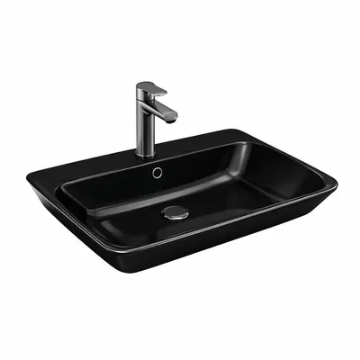 ხელსაბანი 65-სმ TOP COUNTER 2 #3065-108 ფერი : Glossy Black მწ. LUCCO