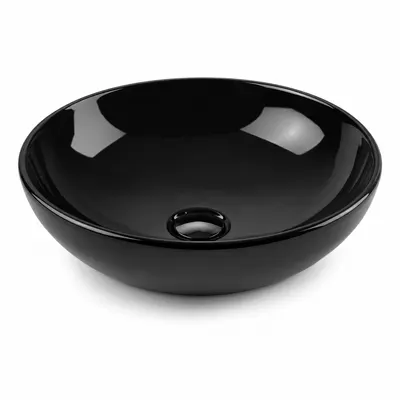 დასადები ხელსაბანი MOTTO OVAL 50 cm GLOSSY BLACK (MTLG05002FDOB9000 - k
